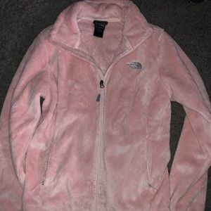 Fuzzy pink north face
